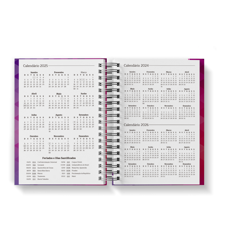AGENDA 2025 MODELO EDIFICANTE A5 148mm x 210mm Capa Dura Colorido Pomer Center Gráfica