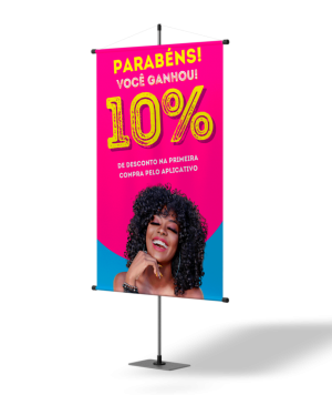 BANNER METRO QUADRADO LONA 440g  4x0 Brilho Bastão e Barbante 