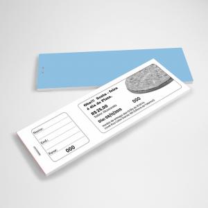 Rifa com Canhoto Sulfite 75g 7x21cm Colorido/PB  Grampo e Picote Talões de 10 ou 25 números